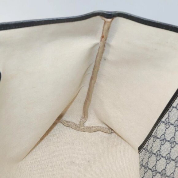 GUCCI GG Supreme Sherry Line Tote Bag PVC Navy Silver 211134 Auth bs27569 - Picture 12 of 16